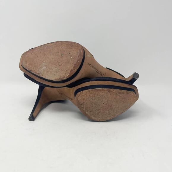 Rebecca Minkoff Ivy Black Suede Peep Toe Heels - Picture 7 of 8